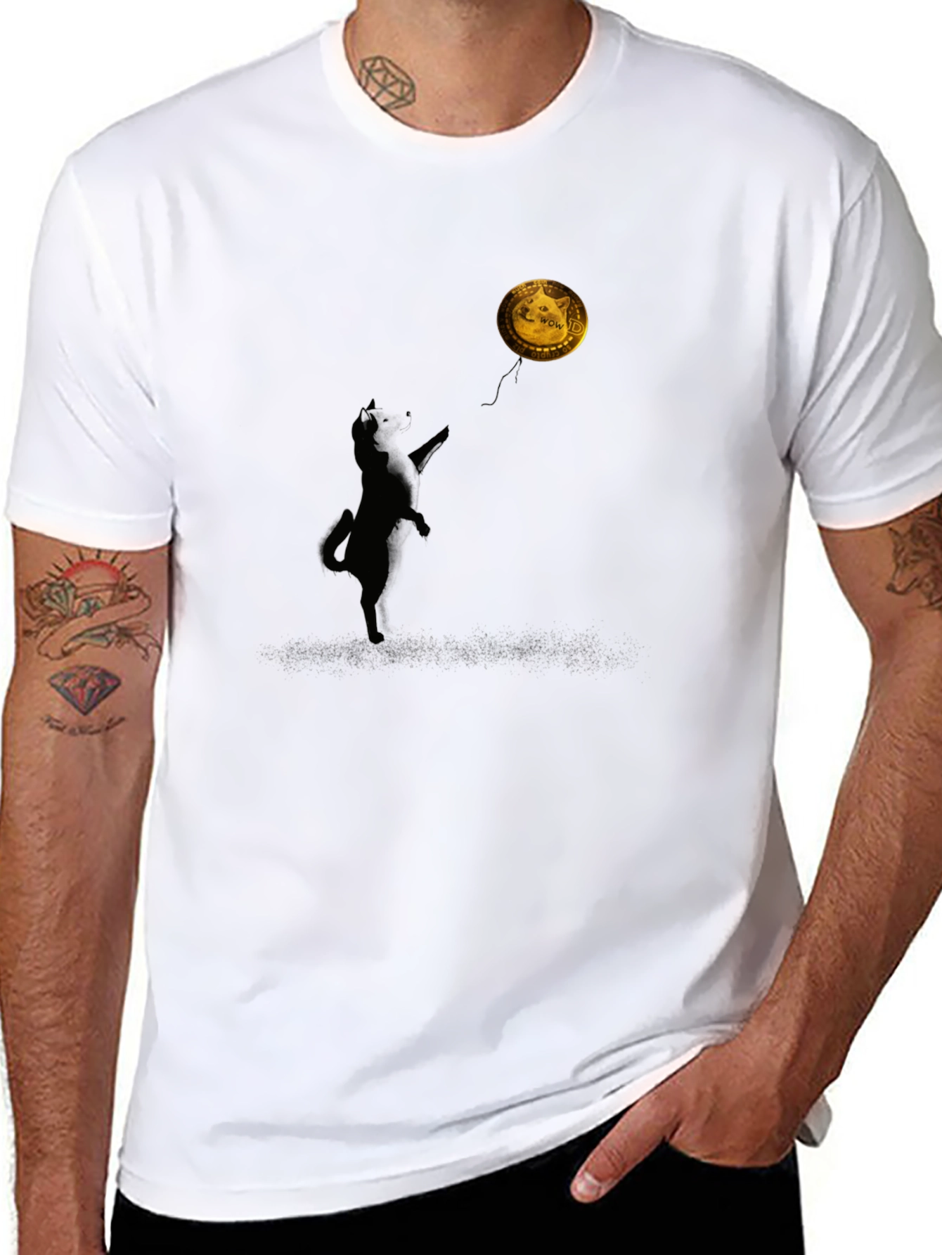 Doge Coin Balloon T-Shirt - Crypto Pup