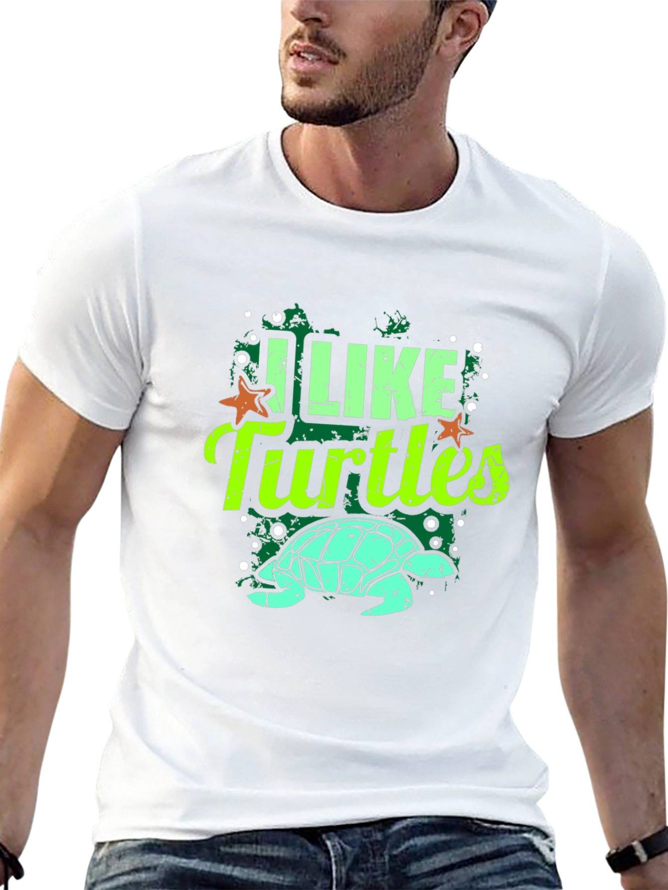 I Like Turtles Graphic Tee - Black Casual T-Shirt