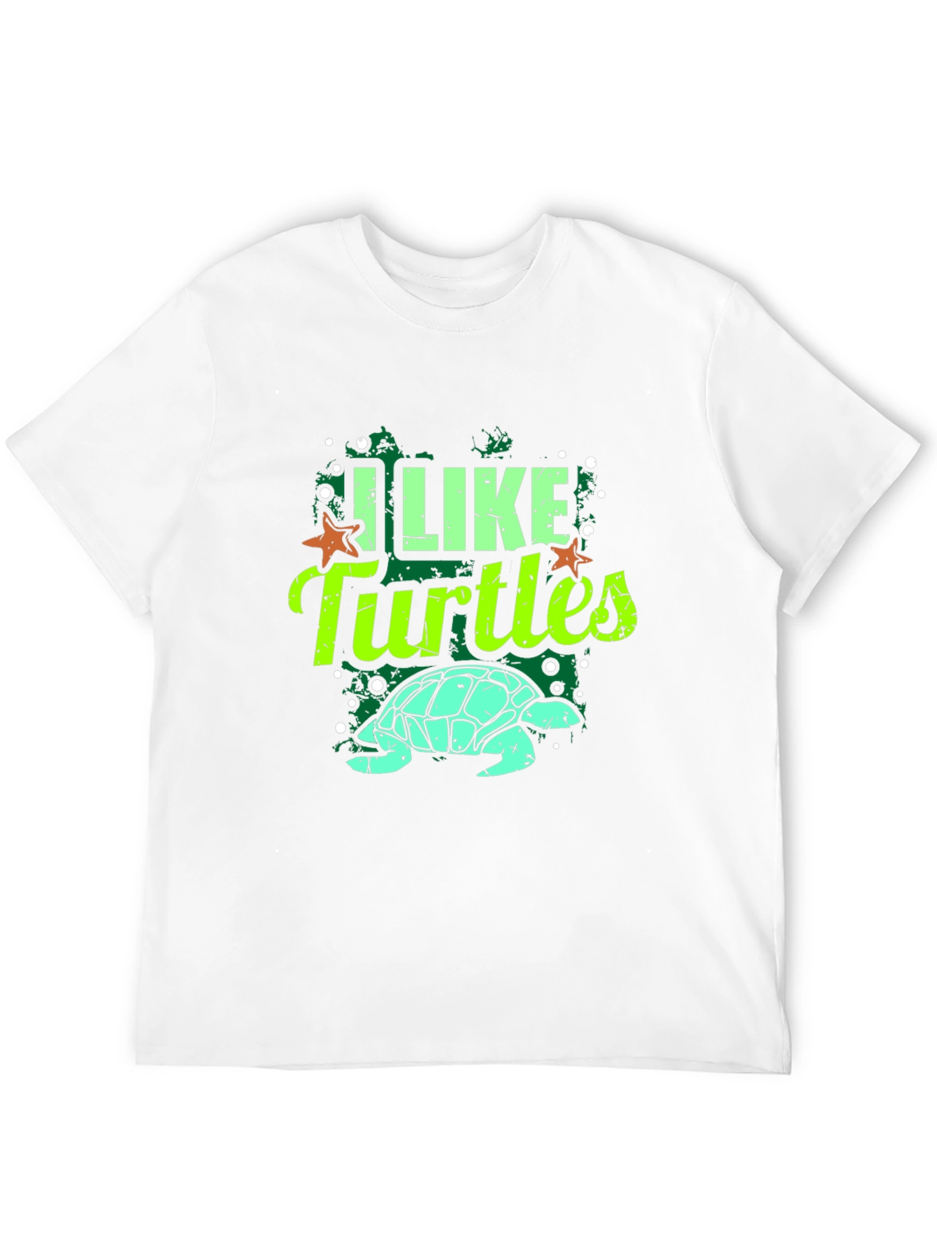 I Like Turtles Graphic Tee - Black Casual T-Shirt