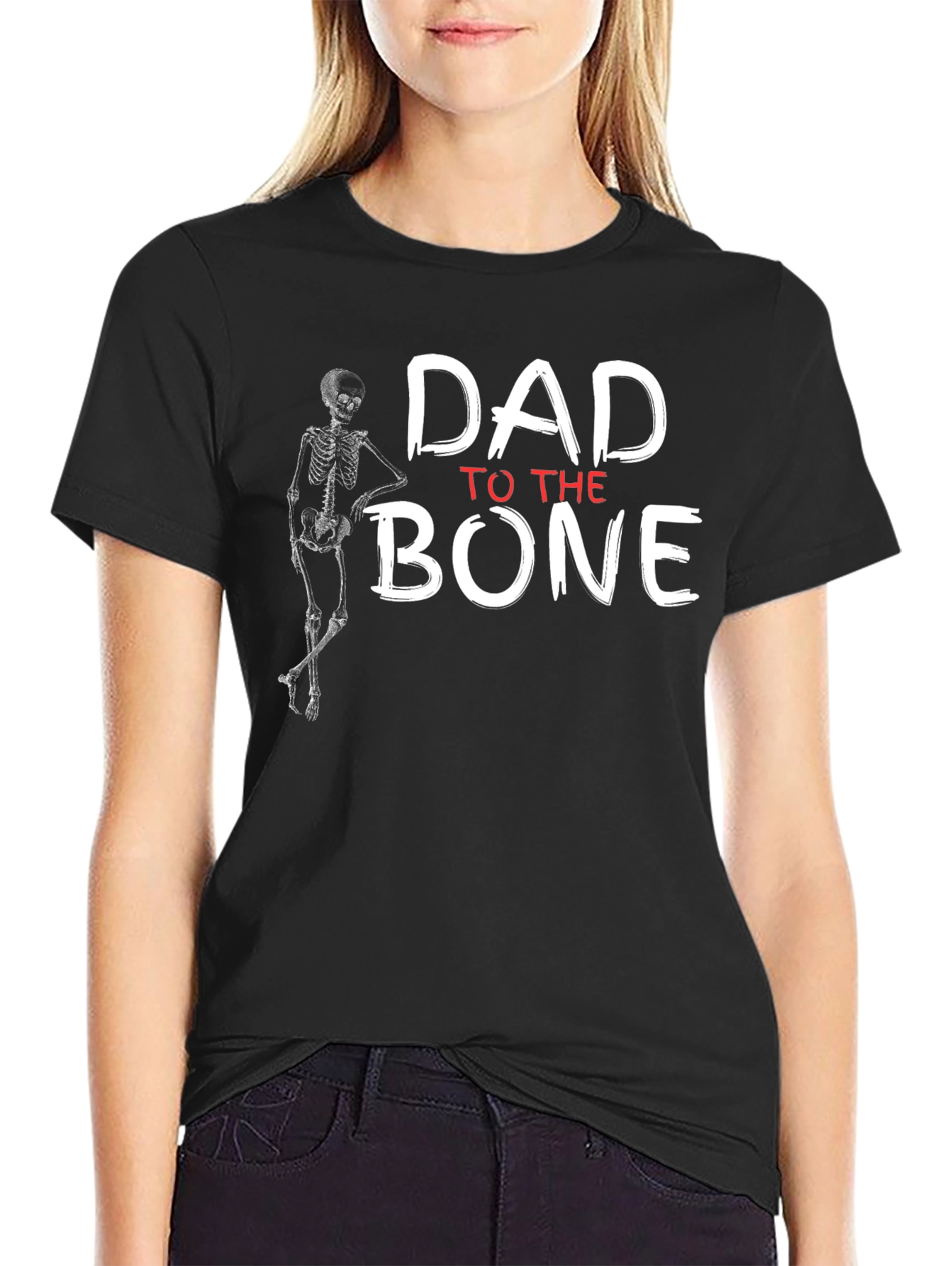 Dad to the Bone Black Graphic T-Shirt