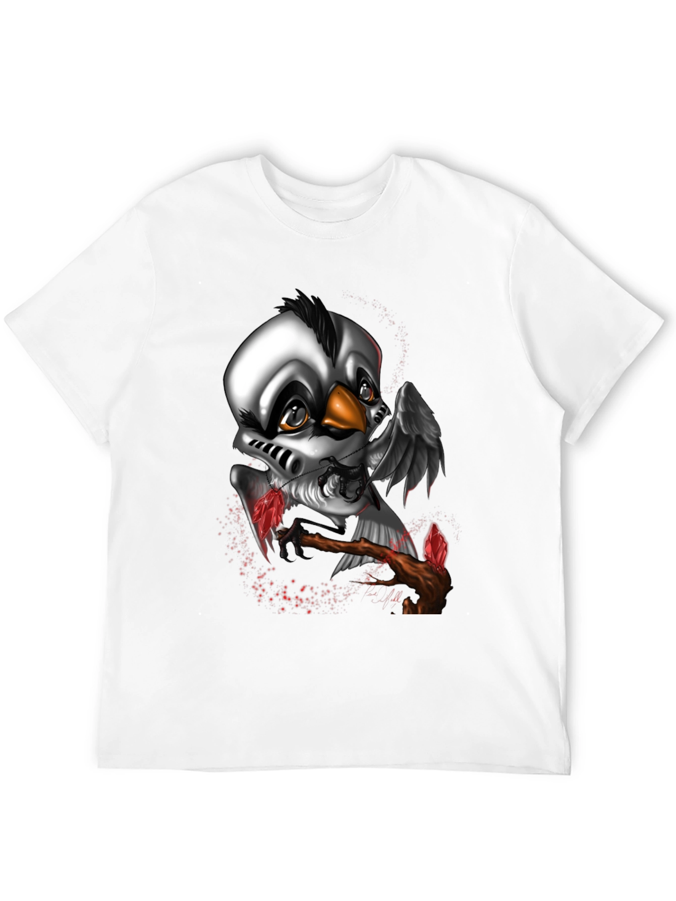 Unique Crow Graphic Black T-Shirt
