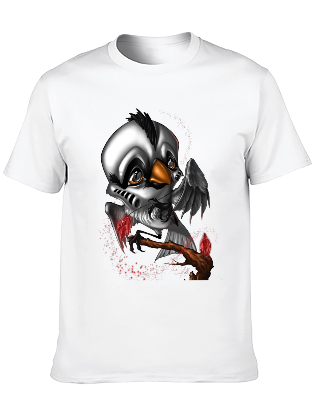Unique Crow Graphic Black T-Shirt