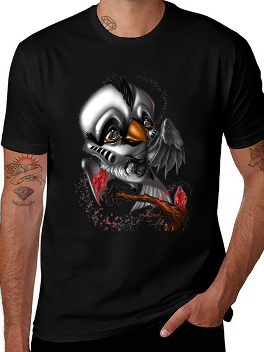 Unique Crow Graphic Black T-Shirt