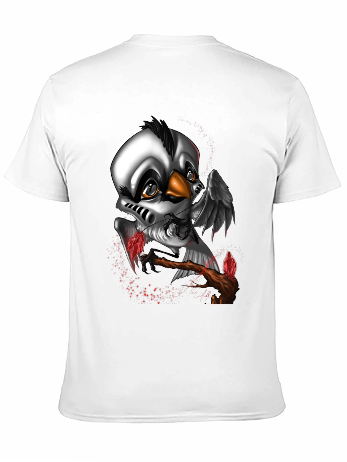 Unique Crow Graphic Black T-Shirt