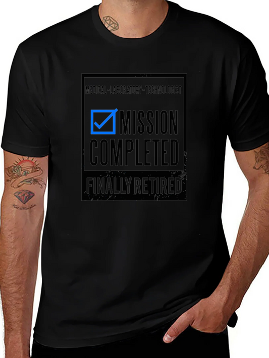 Medical Lab Tech Retirement T-Shirt Mission Complete