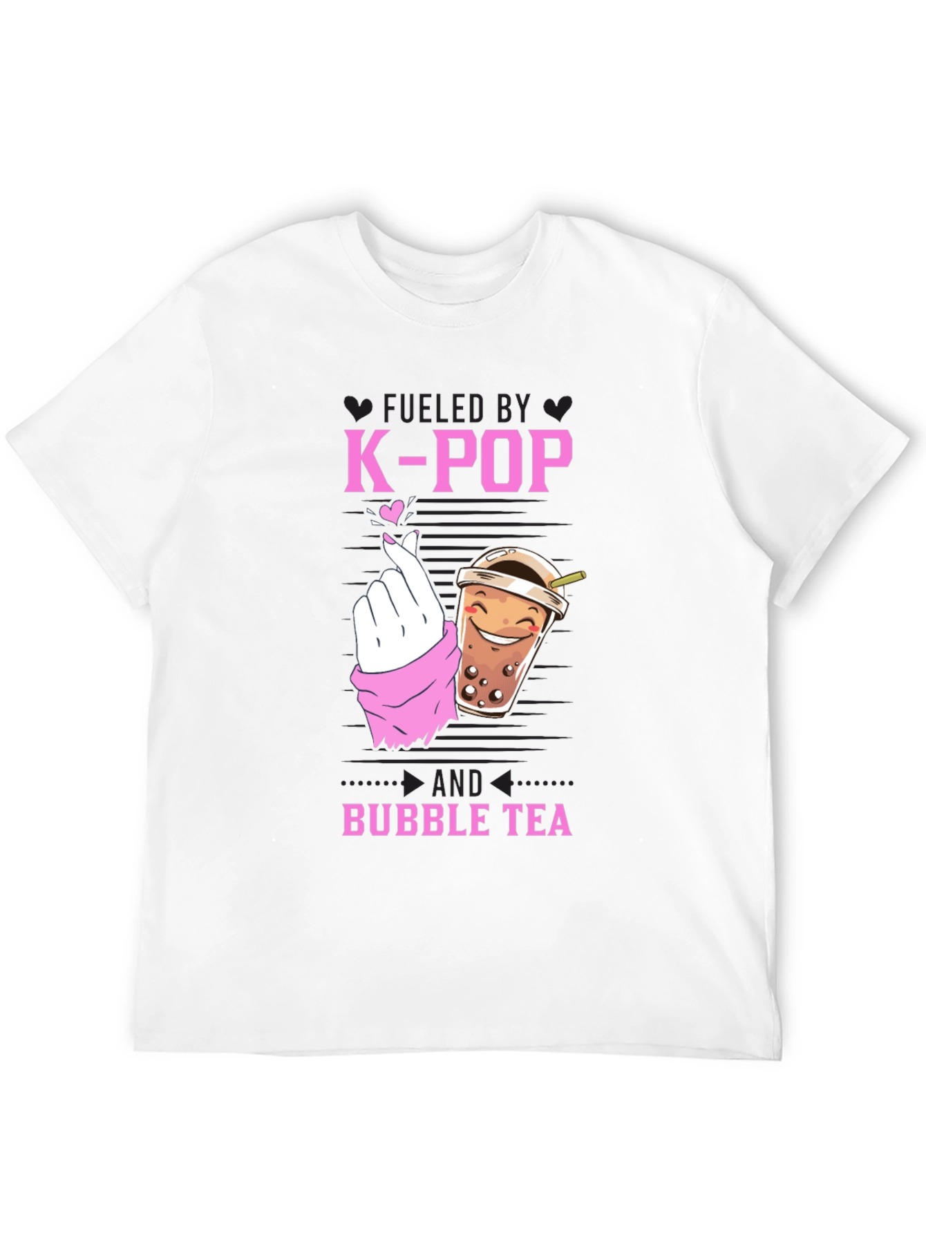 Fueled by K-Pop & Bubble Tea Black Graphic Tee