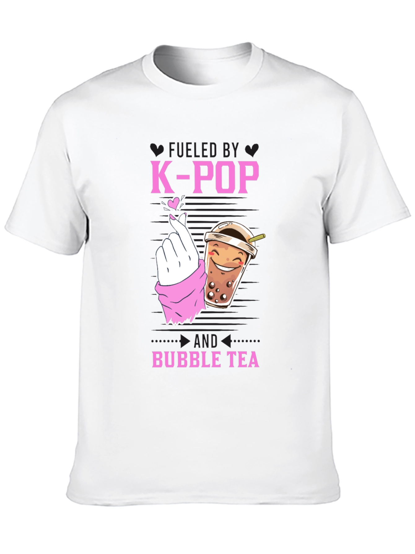 Fueled by K-Pop & Bubble Tea Black Graphic Tee