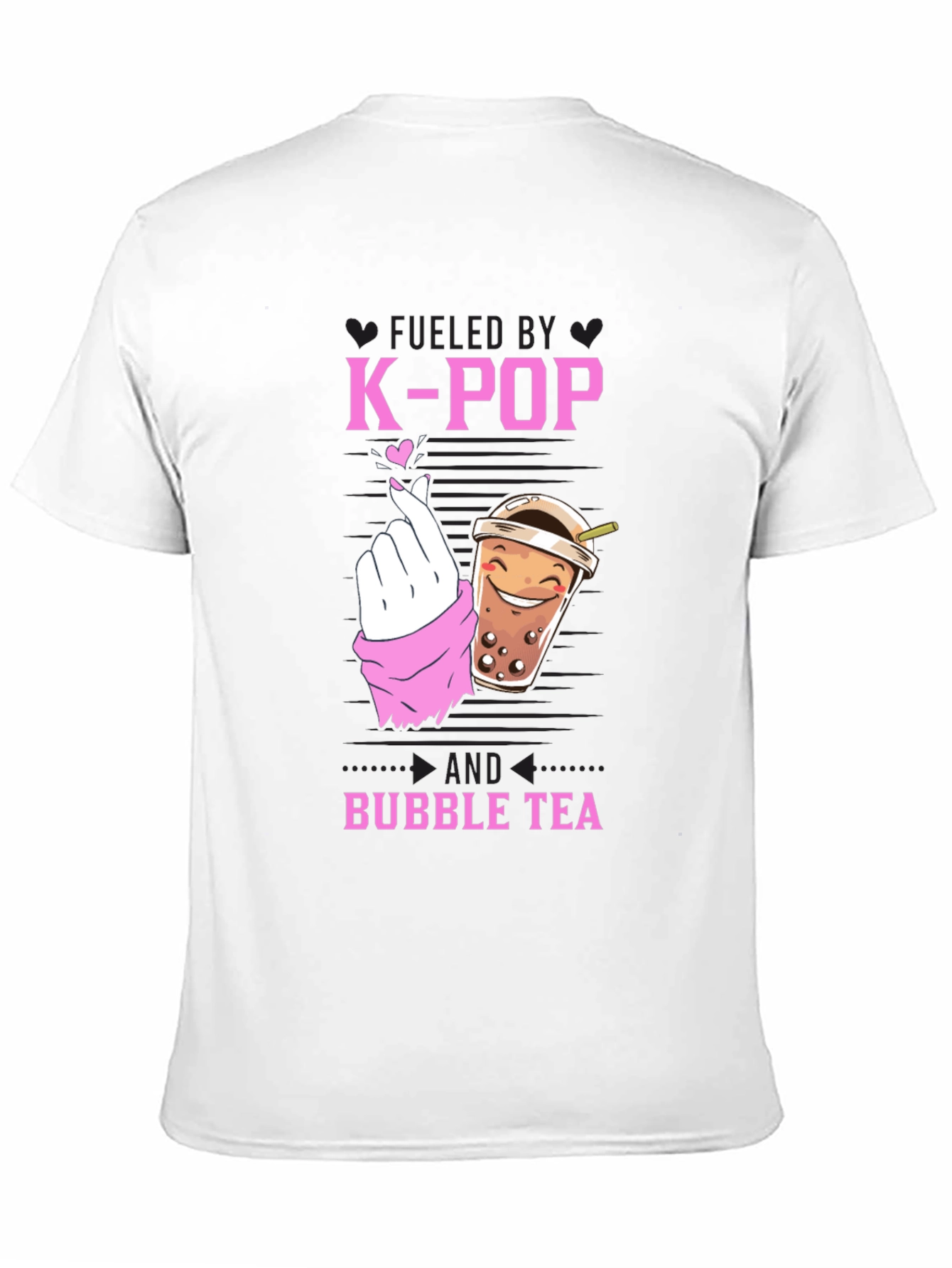 Fueled by K-Pop & Bubble Tea Black Graphic Tee