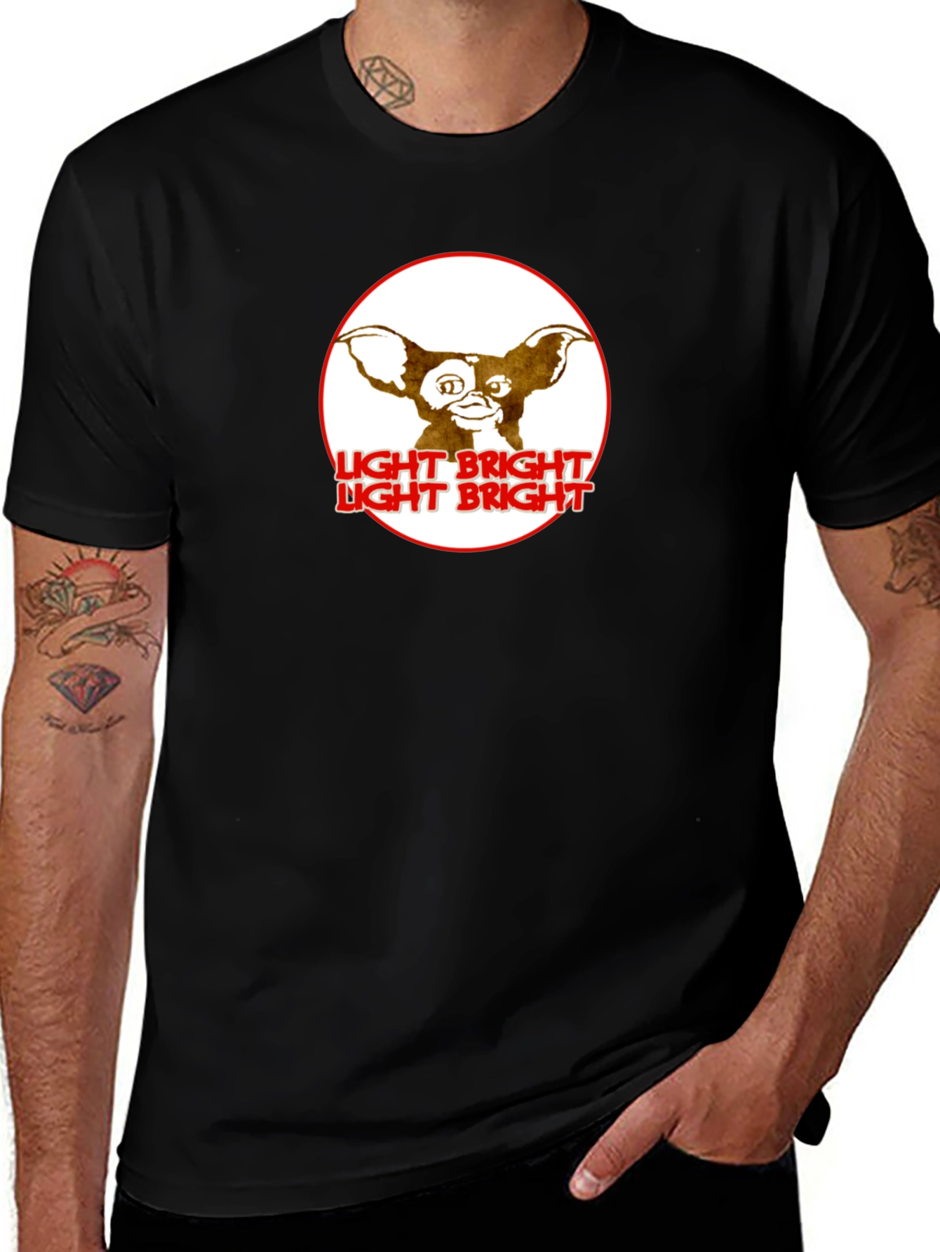 Gremlins Light Bright Graphic Black T-Shirt