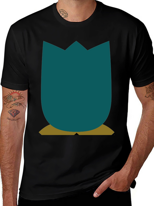 Minimalist Tulip Graphic Tee - Black
