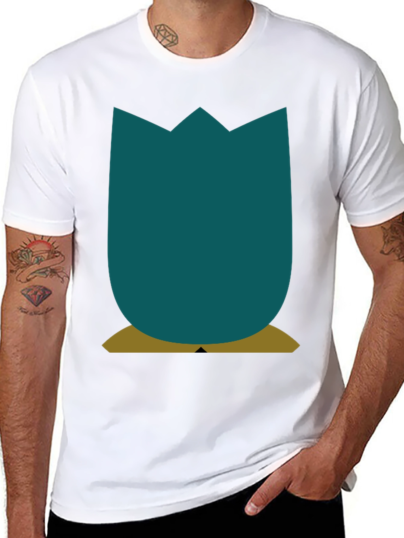 Minimalist Tulip Graphic Tee - Black