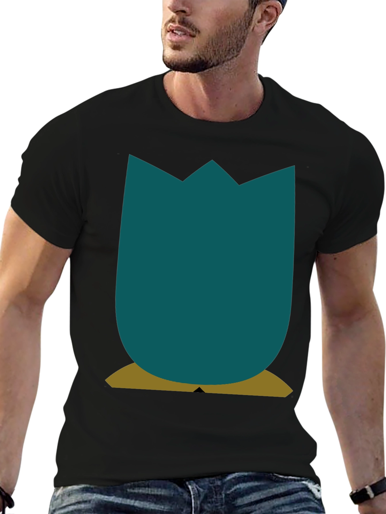 Minimalist Tulip Graphic Tee - Black
