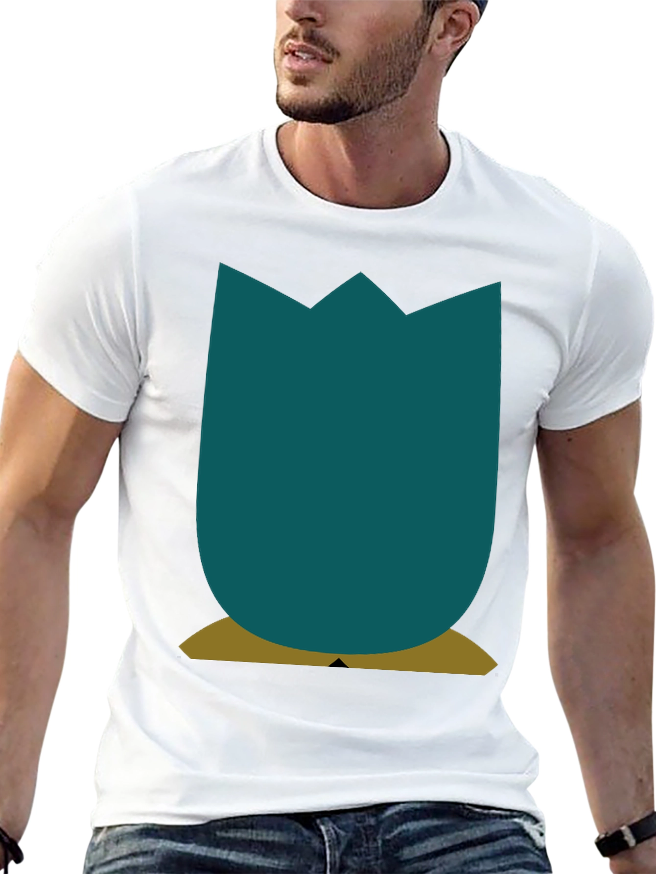 Minimalist Tulip Graphic Tee - Black