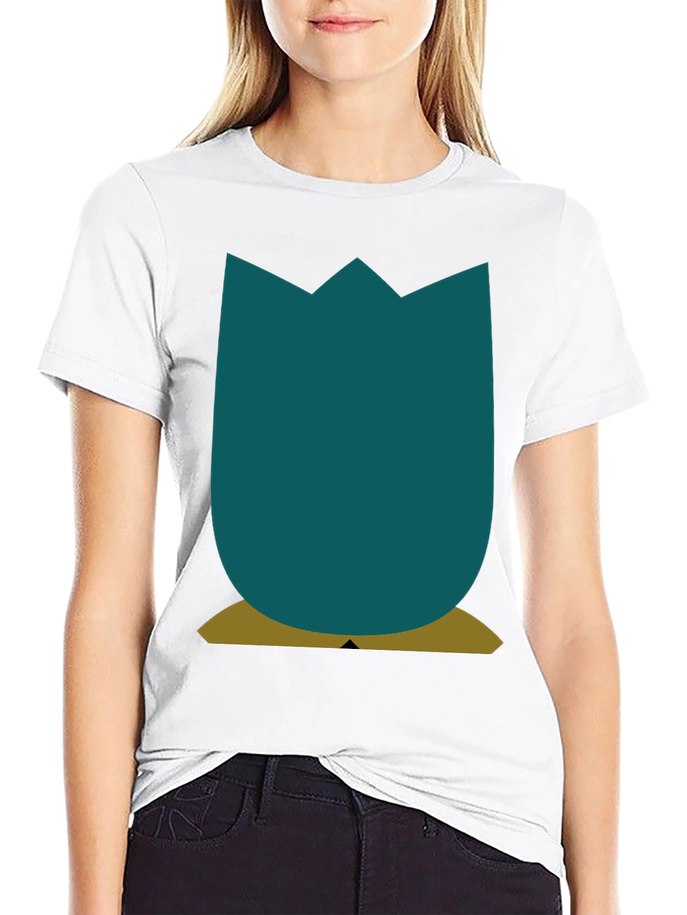 Minimalist Tulip Graphic Tee - Black