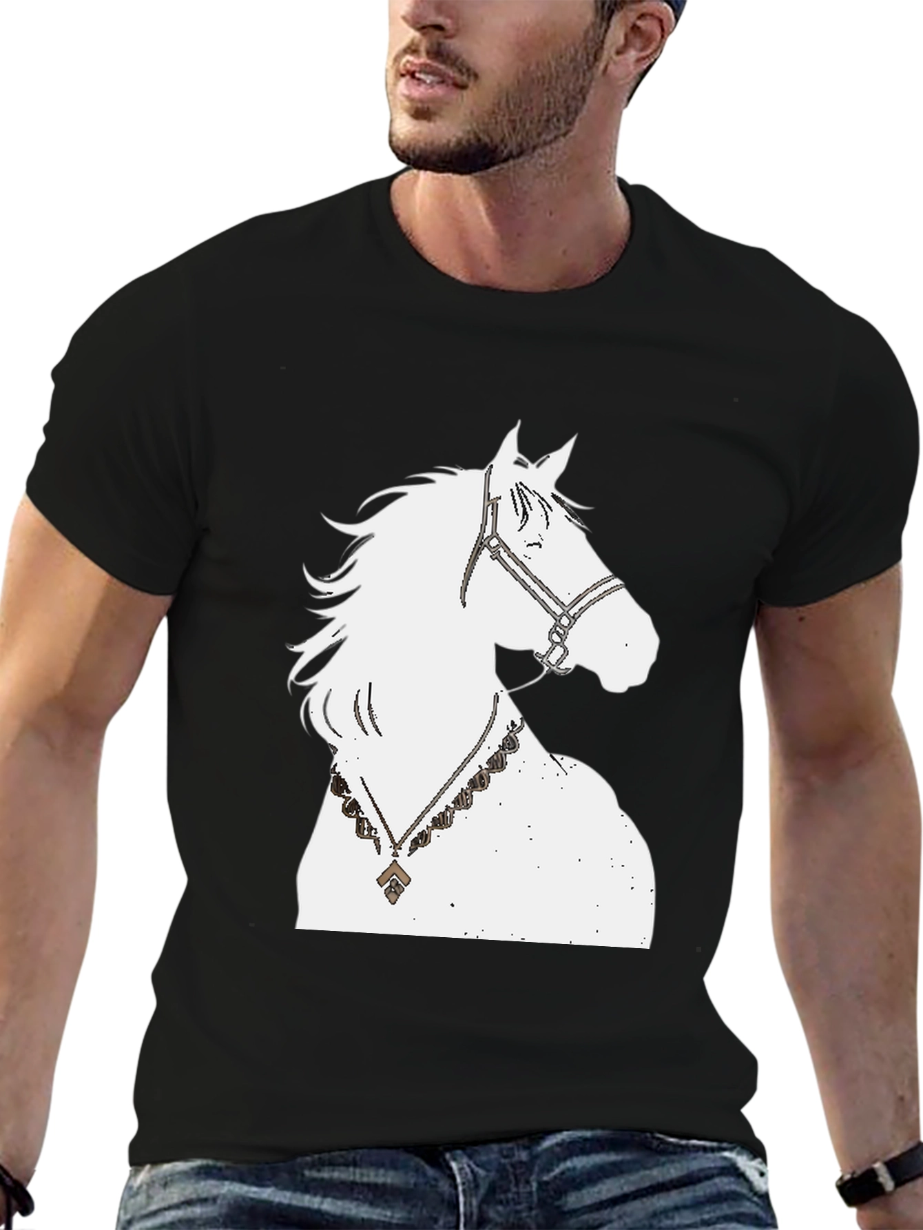 Horse Graphic Tee - Black