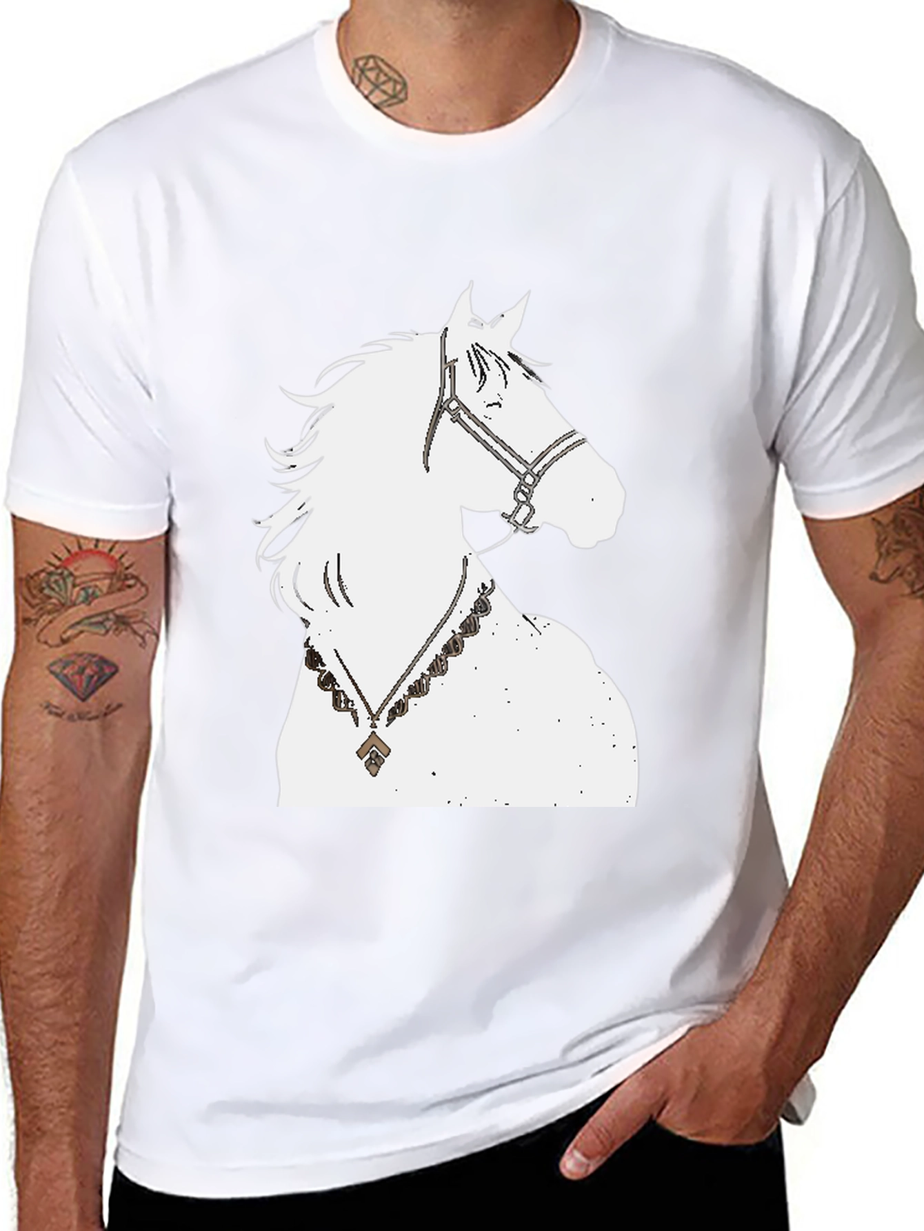 Horse Graphic Tee - Black