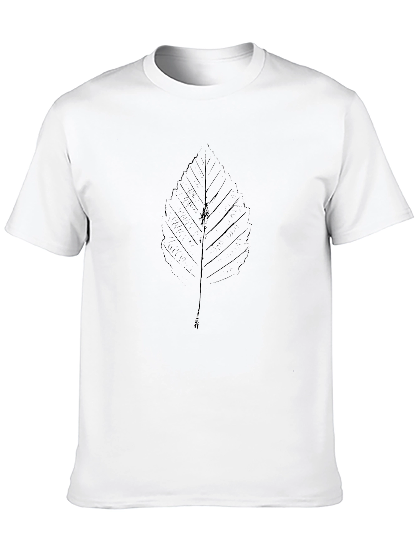 Mens Black Leaf Print T-Shirt
