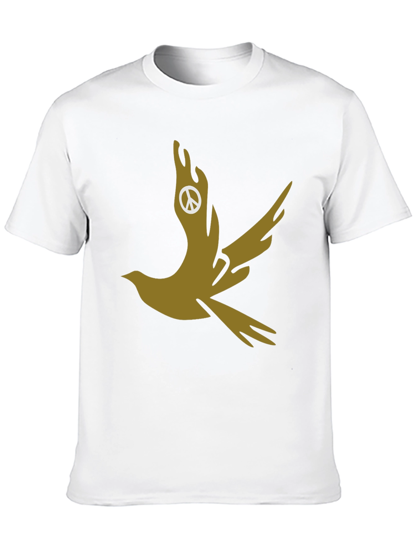 Dove Peace Sign Graphic Tee - Stylish Black T-Shirt