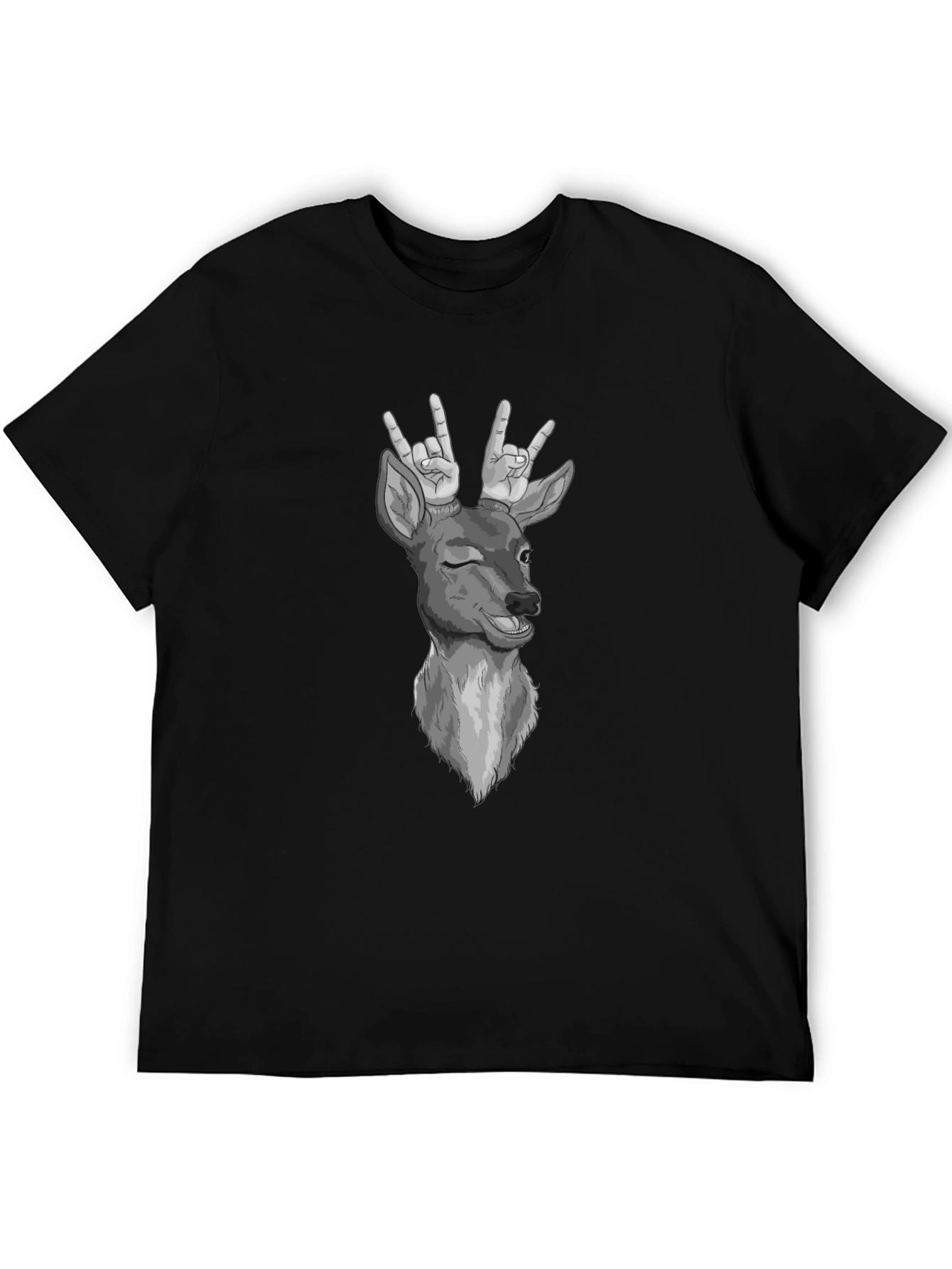 Funny Deer T-Shirt Rock On Graphic Tee