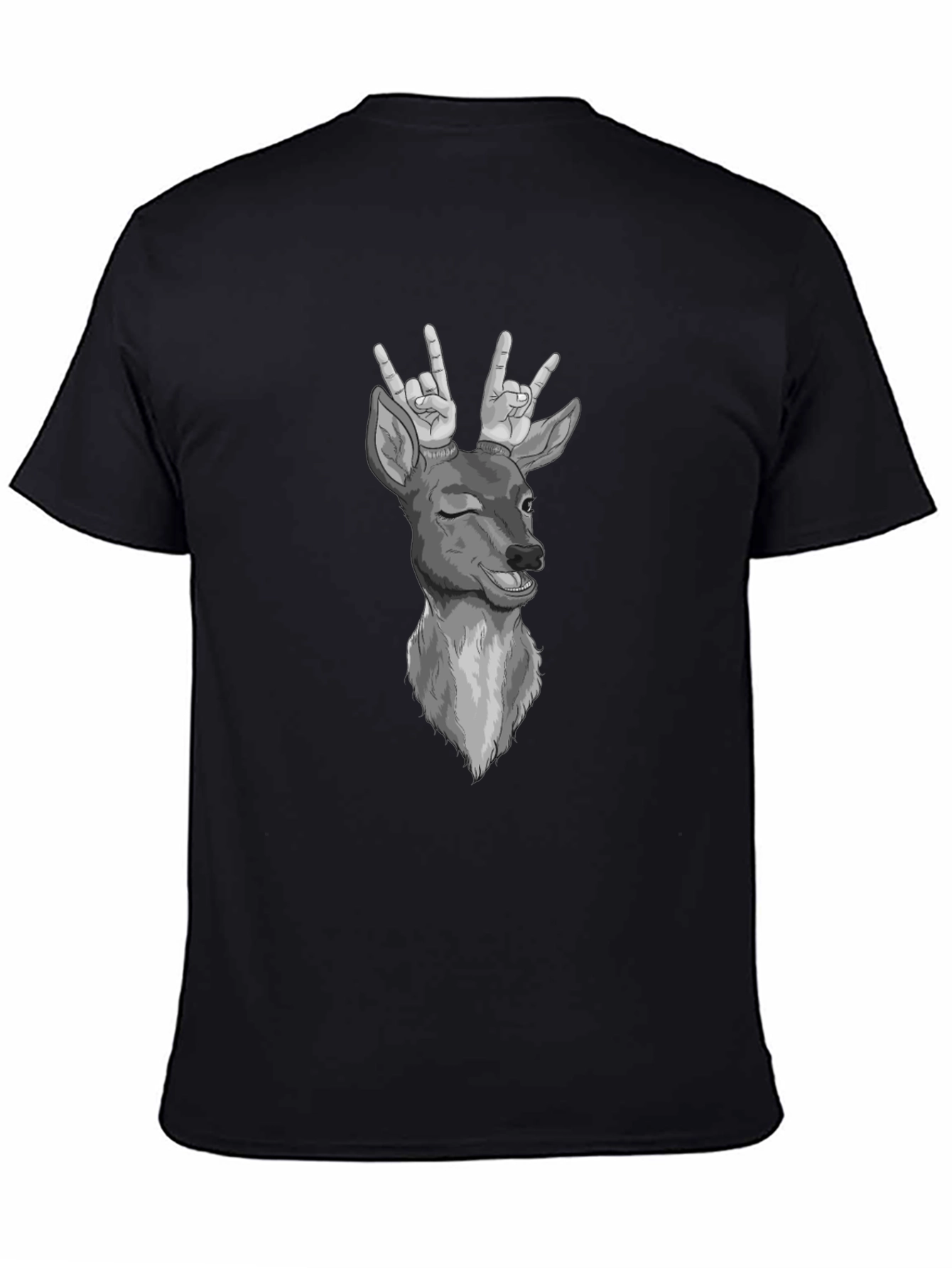 Funny Deer T-Shirt Rock On Graphic Tee