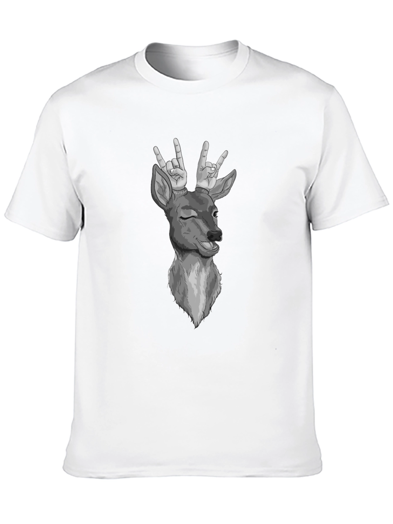 Funny Deer T-Shirt Rock On Graphic Tee
