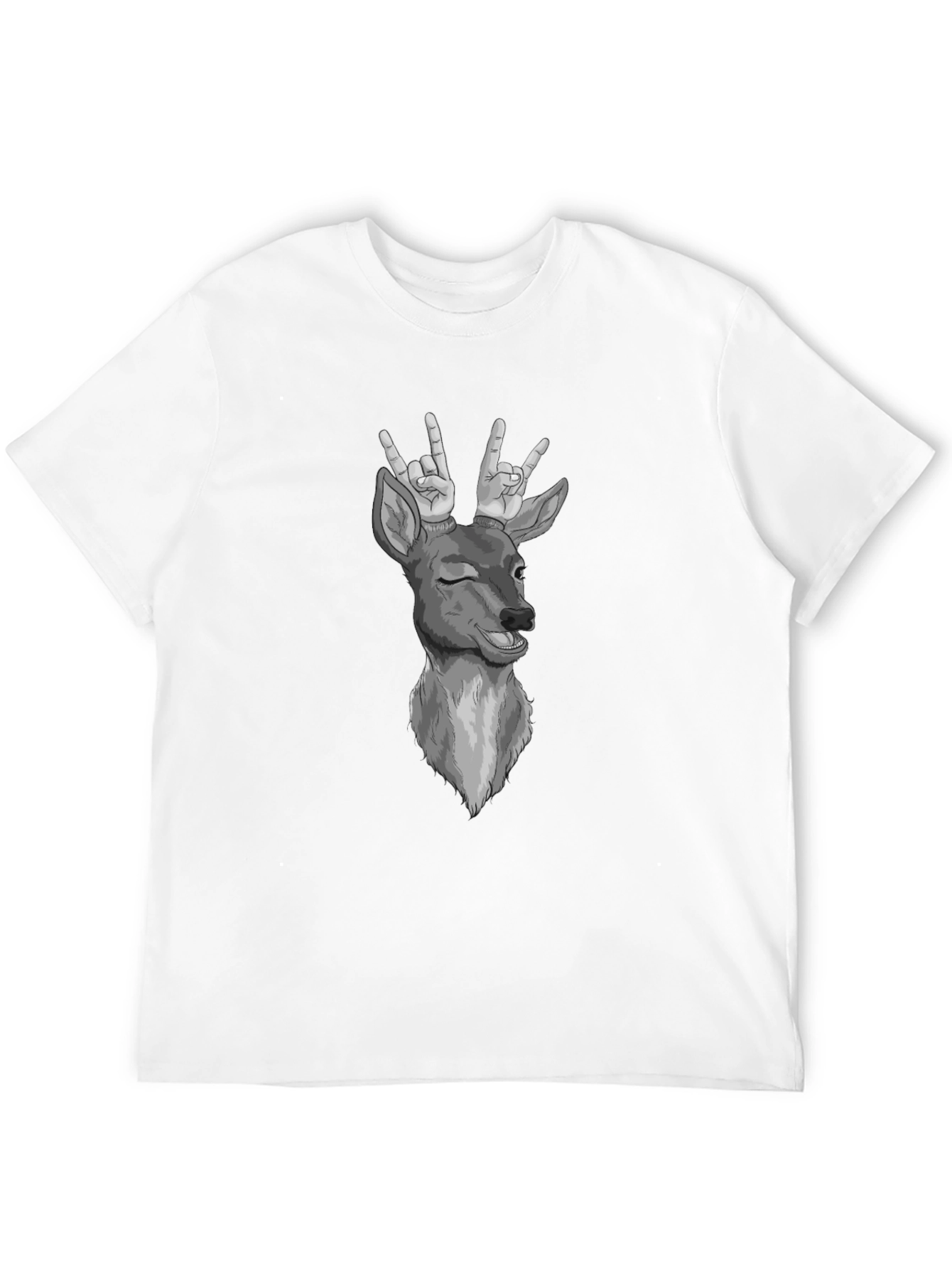 Funny Deer T-Shirt Rock On Graphic Tee