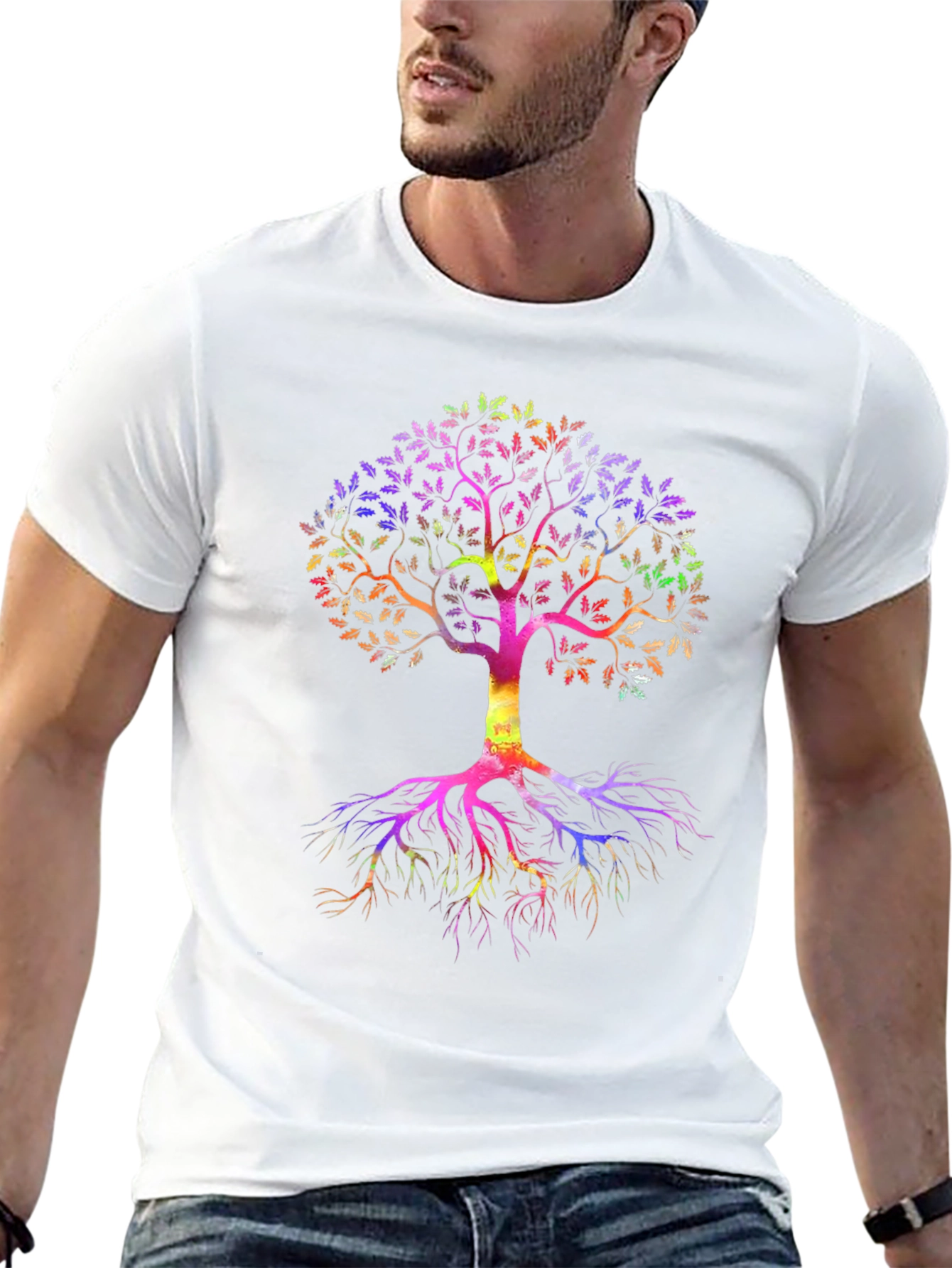 Rainbow Tree of Life Black T-Shirt