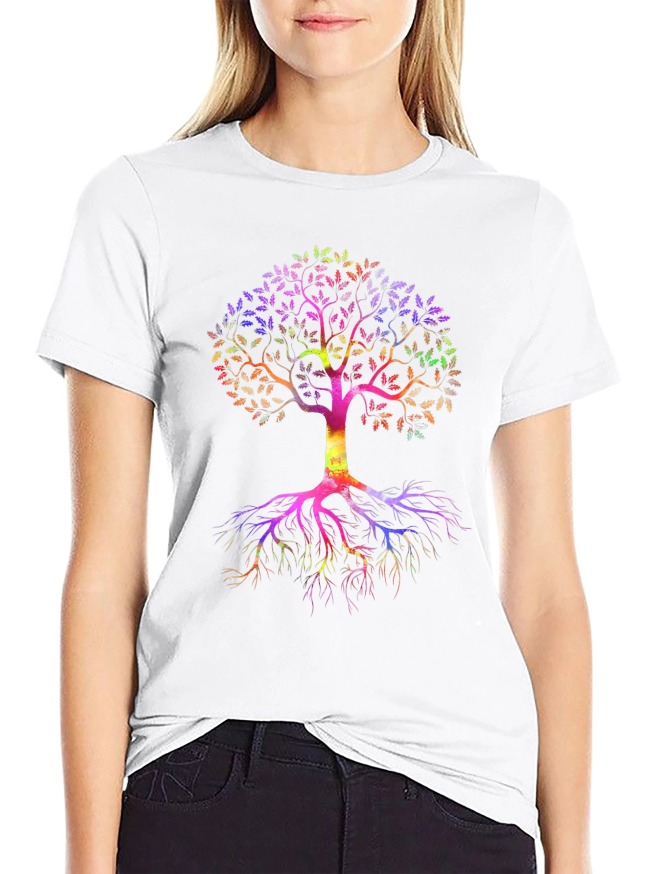 Rainbow Tree of Life Black T-Shirt