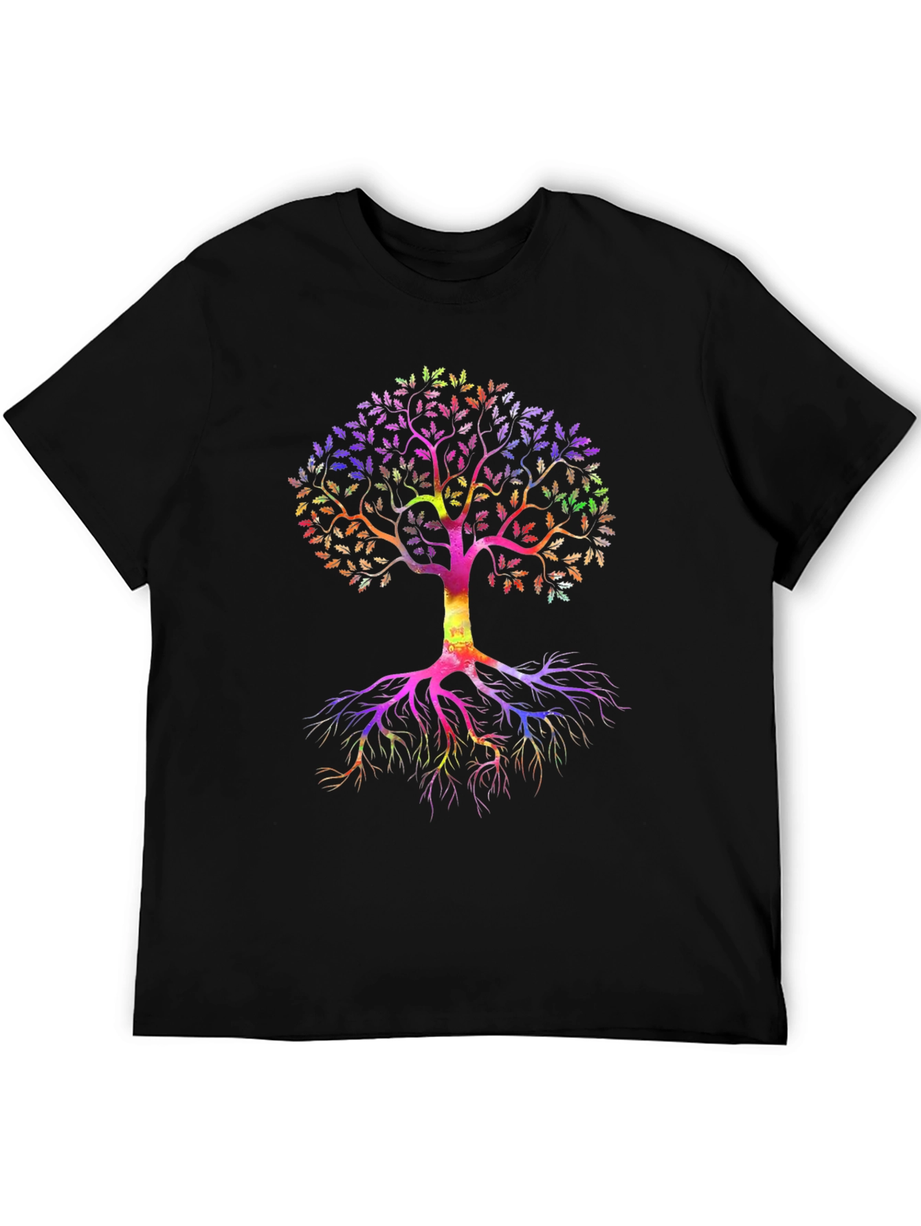 Rainbow Tree of Life Black T-Shirt