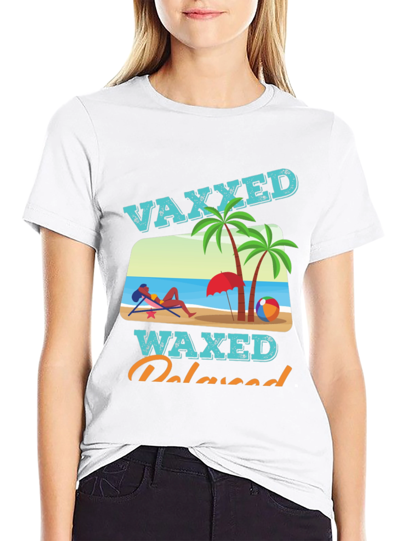 Vaxxed Waxed Relaxed T-Shirt - Summer Beach Vacation