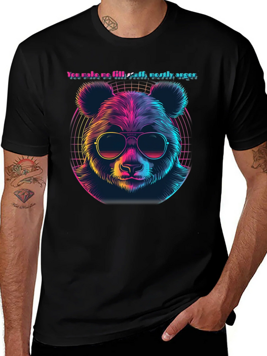 Retro Panda Bear T-Shirt - Anger Funny Tee