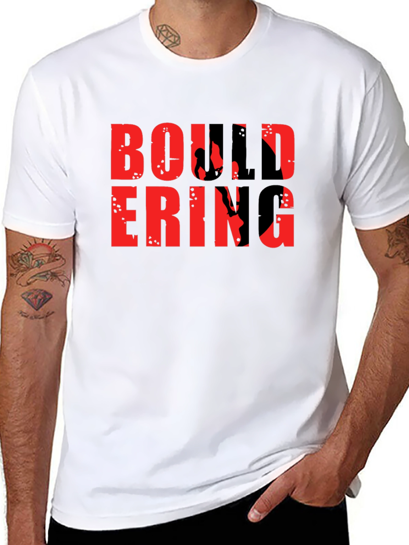 Bouldering Graphic T-Shirt - Black Cotton Climbing Tee