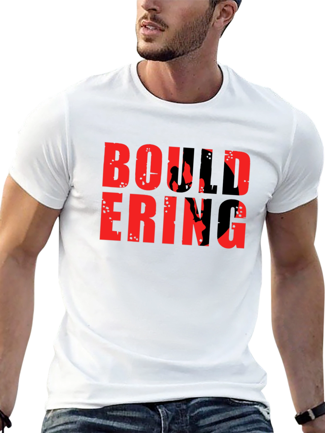 Bouldering Graphic T-Shirt - Black Cotton Climbing Tee