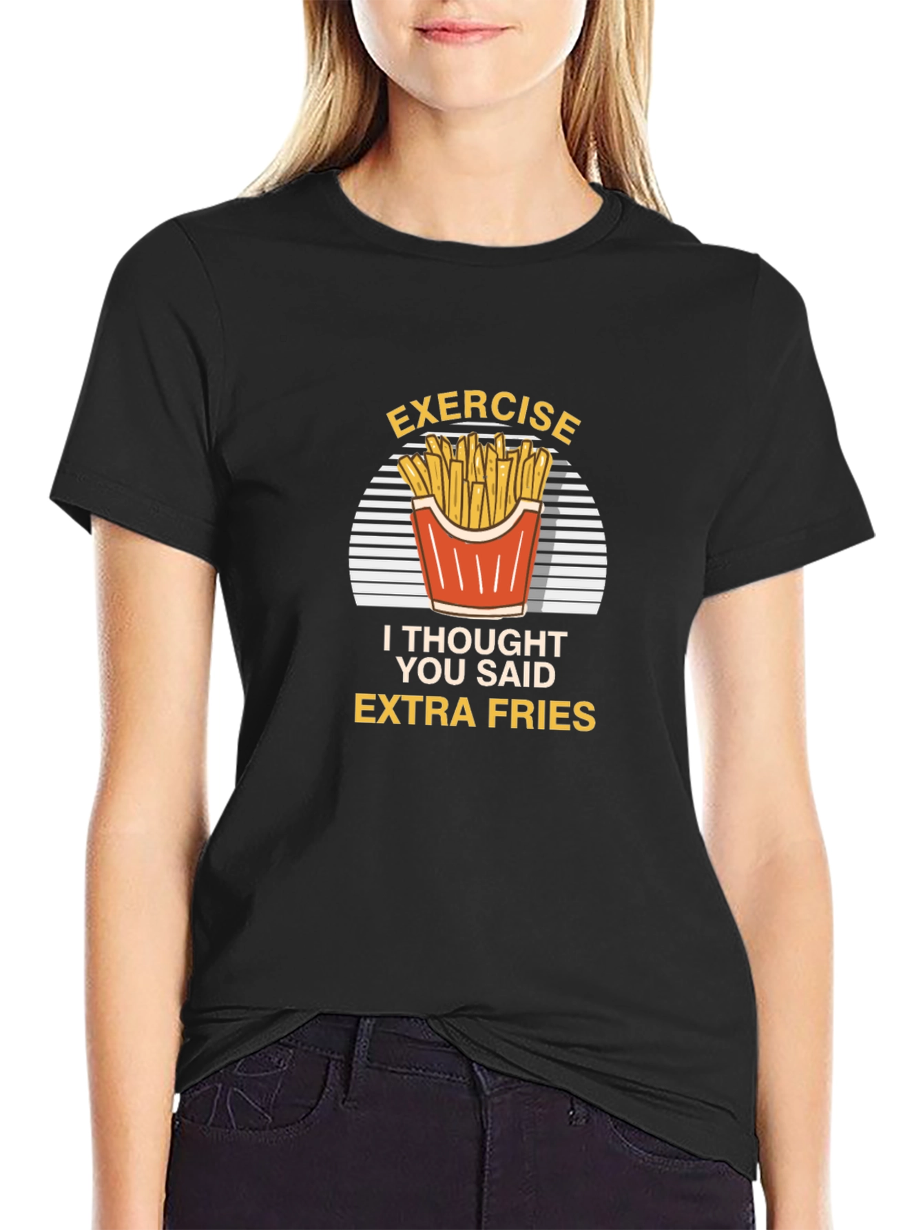 Exercise Extra Fries Graphic T-Shirt