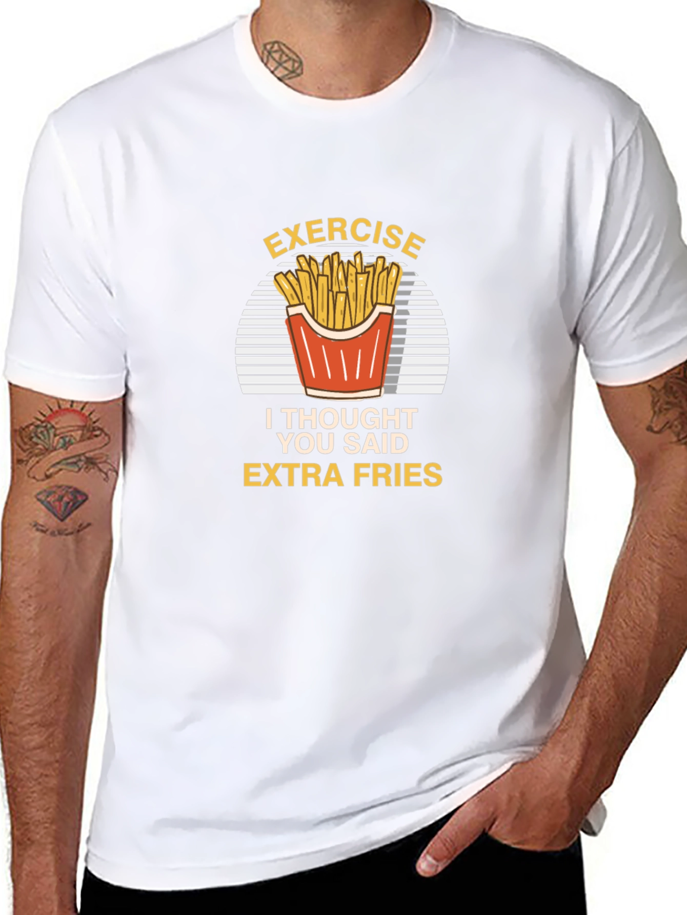 Exercise Extra Fries Graphic T-Shirt