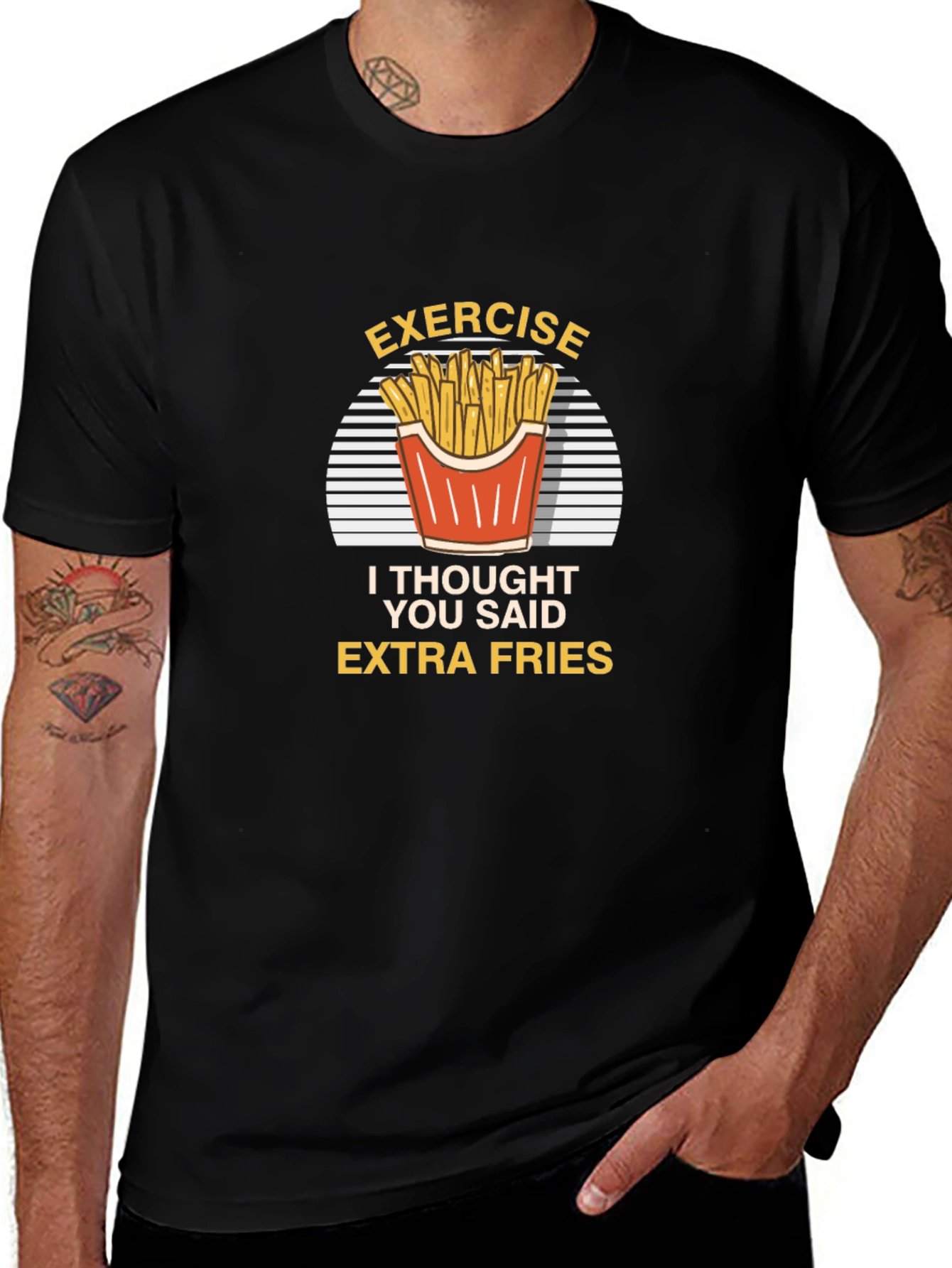 Exercise Extra Fries Graphic T-Shirt