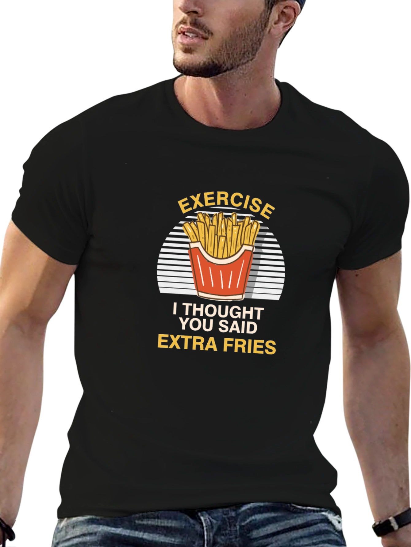 Exercise Extra Fries Graphic T-Shirt