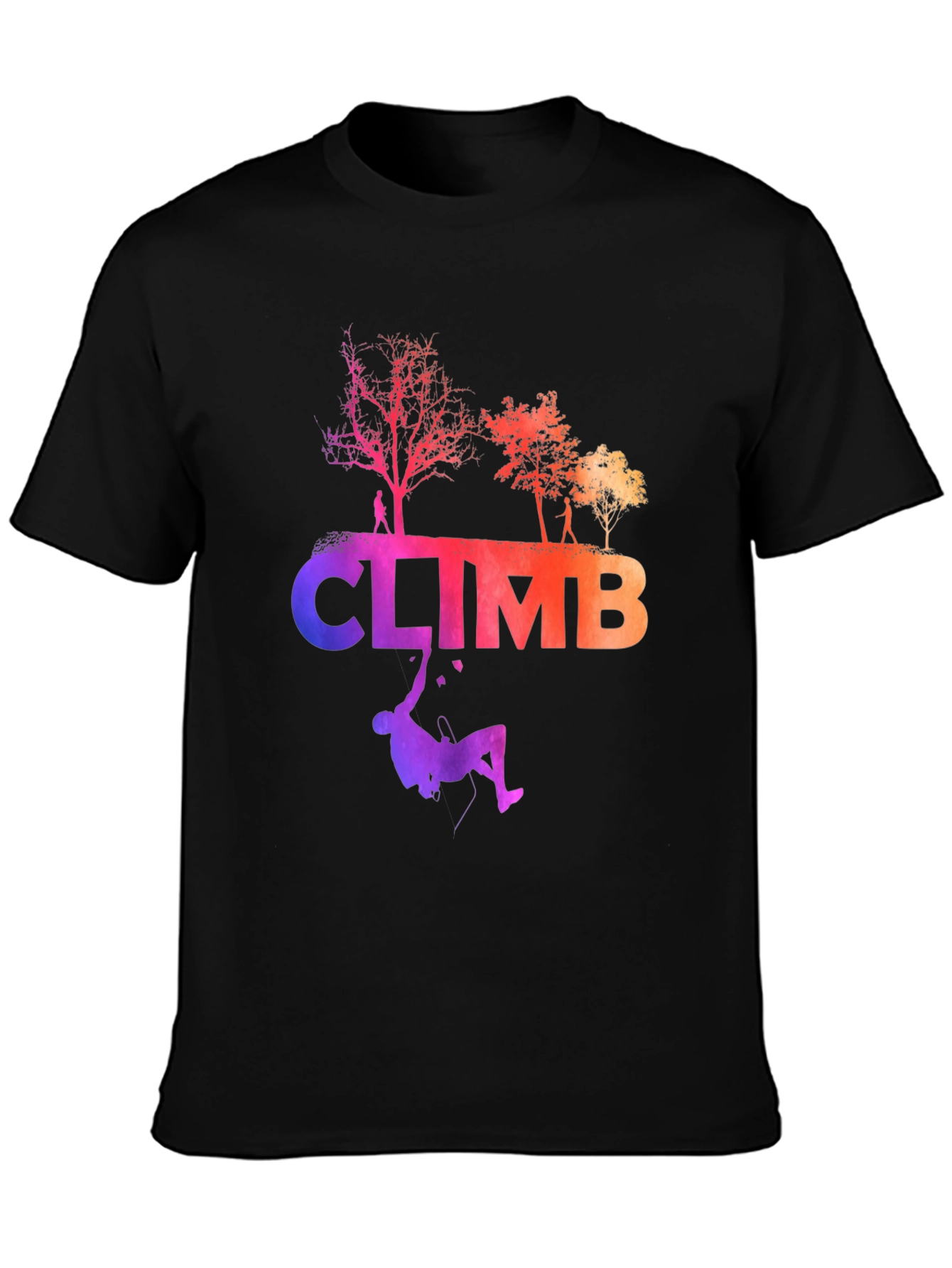 Climb Graphic Tee - Black Cotton Blend
