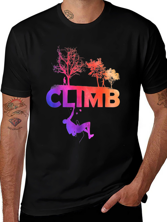Climb Graphic Tee - Black Cotton Blend