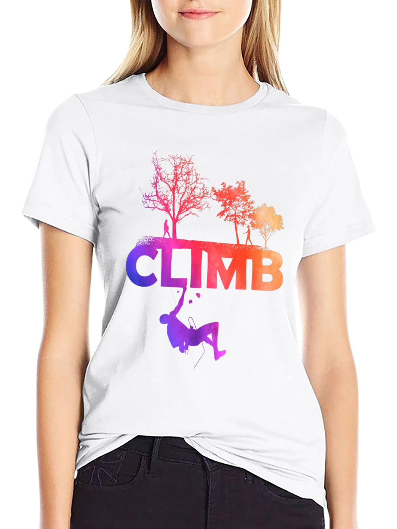 Climb Graphic Tee - Black Cotton Blend