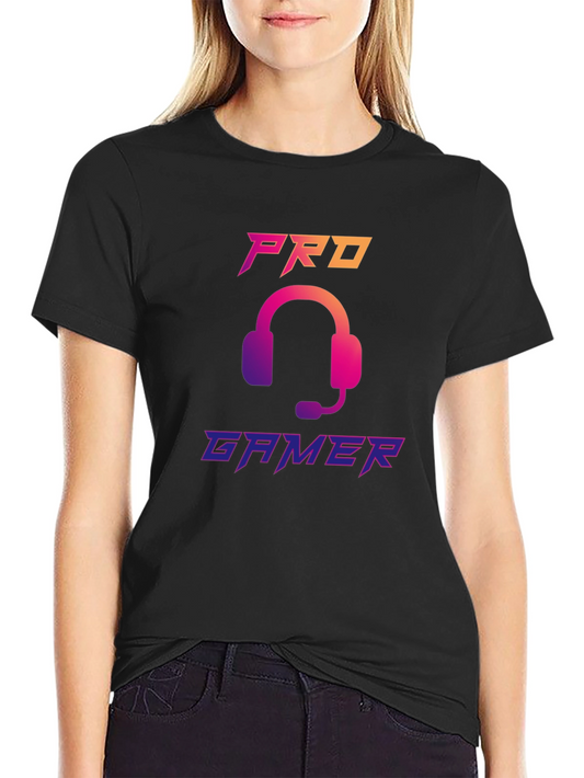 Pro Gamer Black T-Shirt with Headset Design