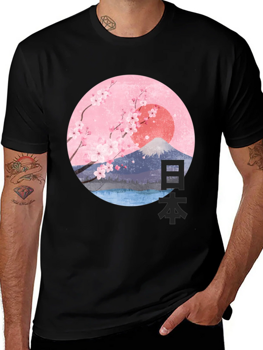 Japanese Cherry Blossom Graphic T-Shirt