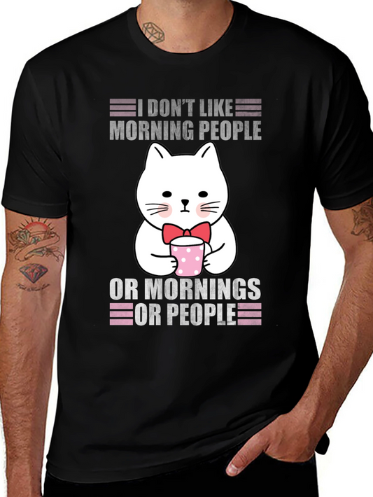 Funny Cat Morning People T-Shirt