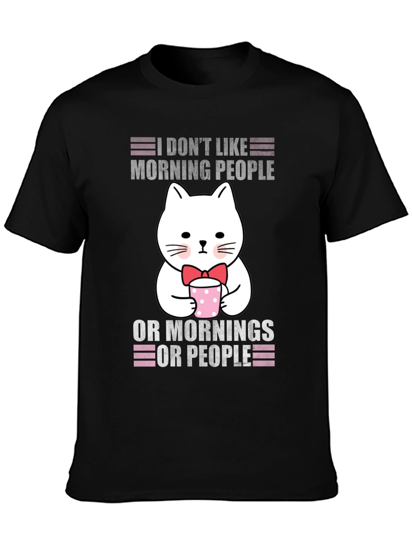 Funny Cat Morning People T-Shirt