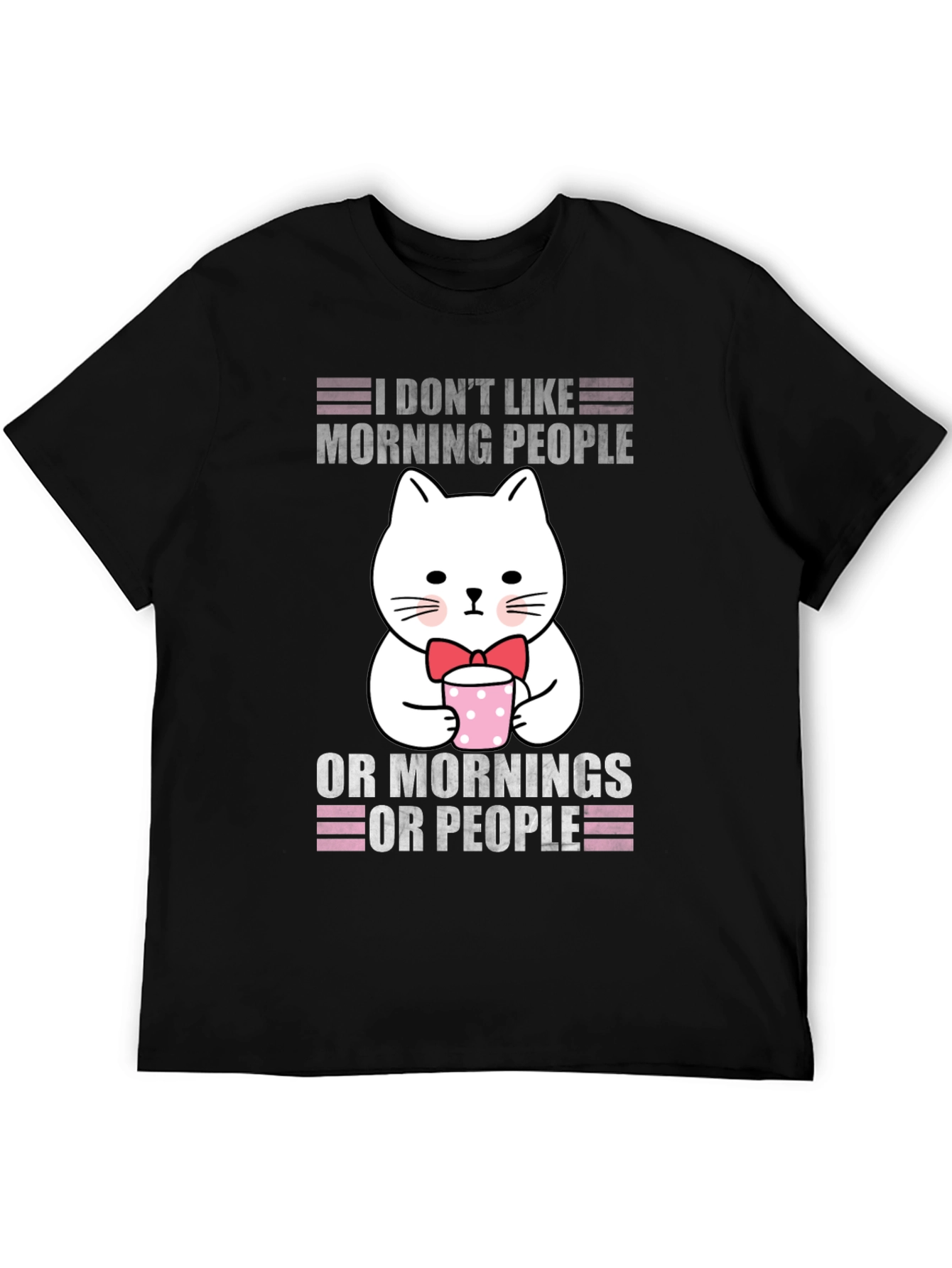 Funny Cat Morning People T-Shirt
