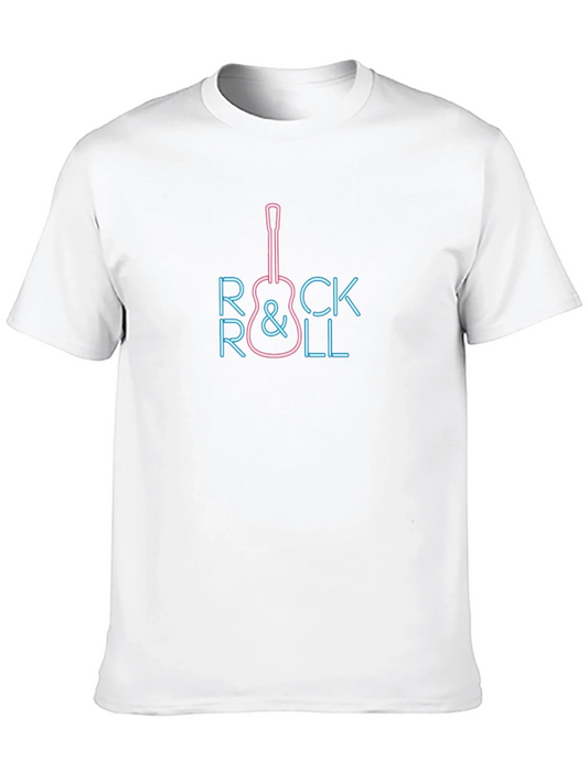 Neon Rock & Roll Guitar Graphic Tee