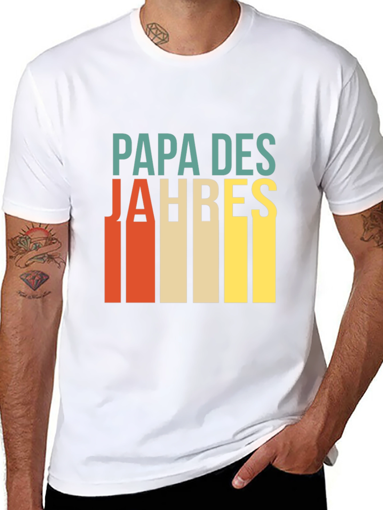 Papa Des Jahres Retro T-Shirt - Best Dad Ever!