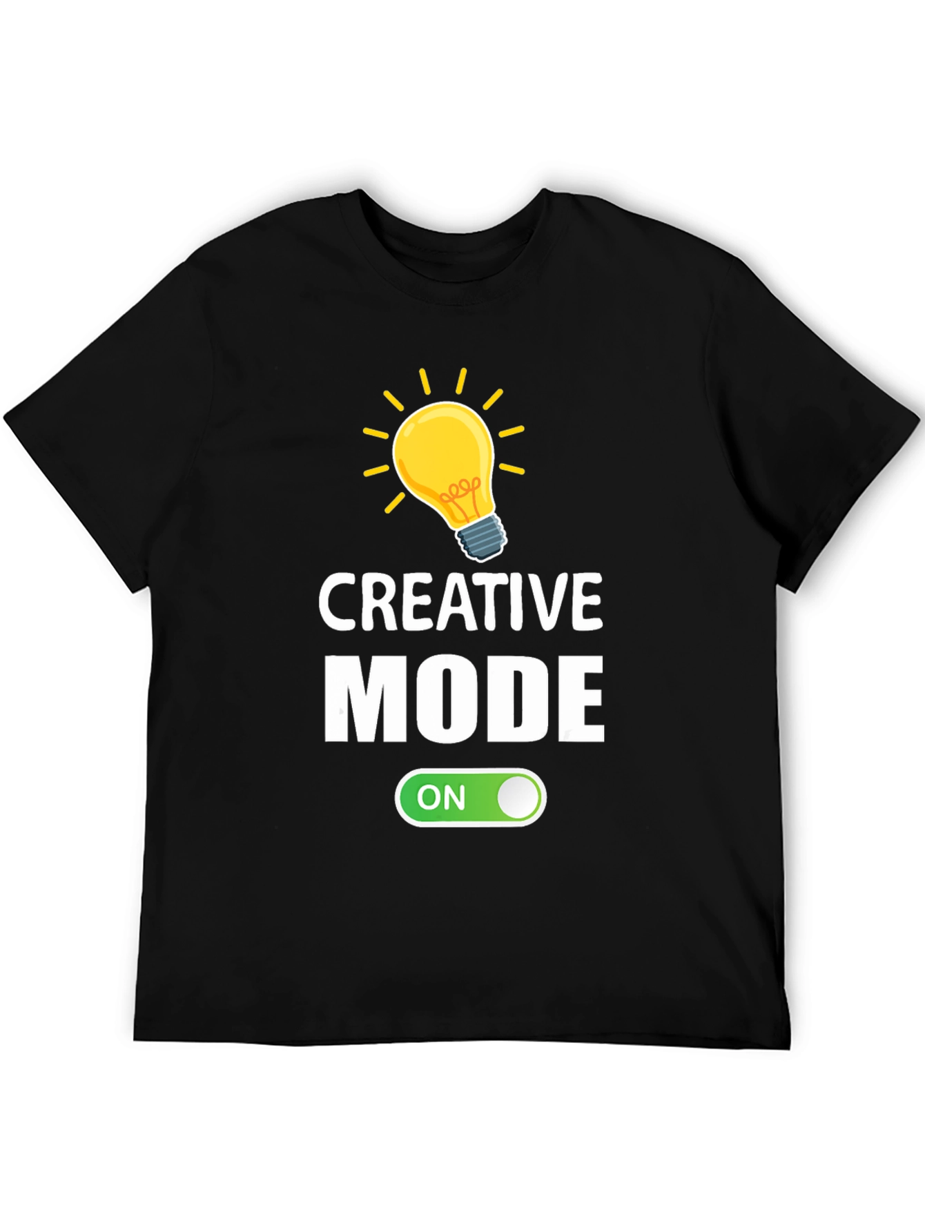 Creative Mode ON Graphic Tee - Black Cotton T-Shirt