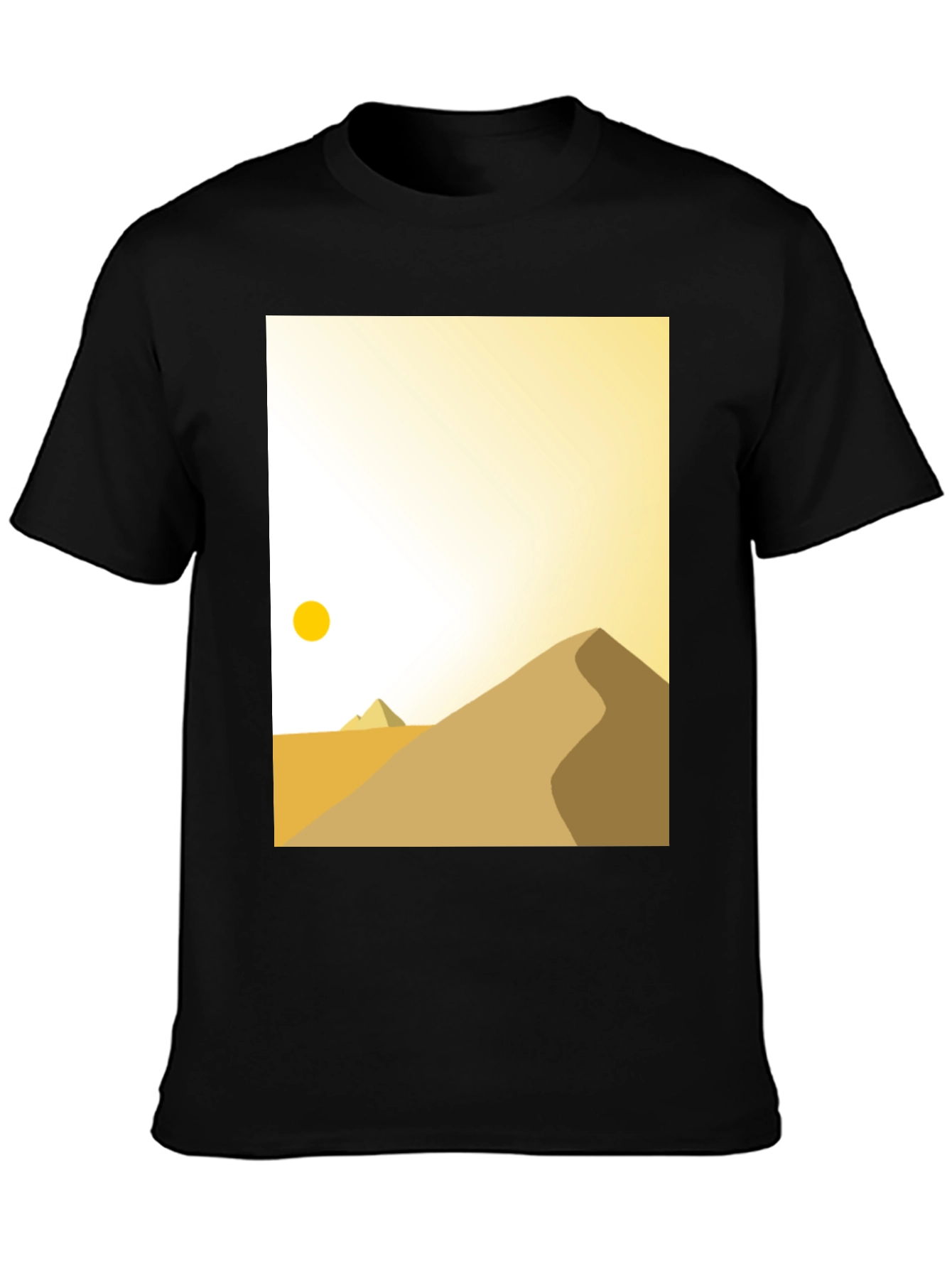 Minimalist Desert Scene Graphic Tee - Black