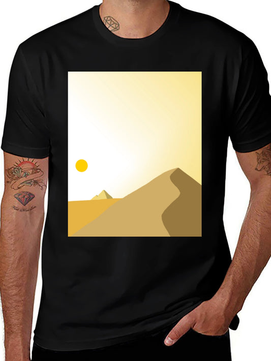 Minimalist Desert Scene Graphic Tee - Black